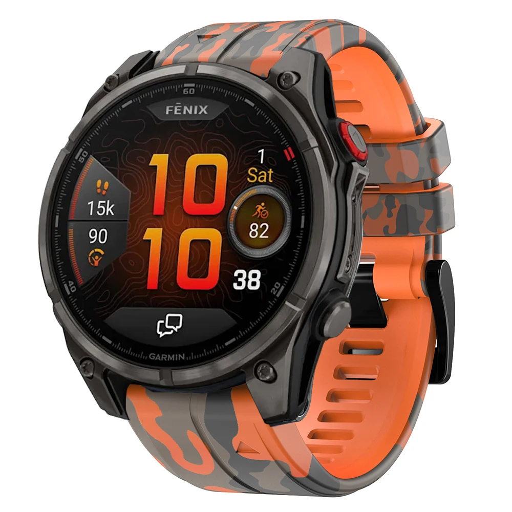 Фото QuickFit 26/22 мм ремешок Fenix 8Pro для Garmin Fenix E 8 47 51 мм 7 7X 6 6X 5 5X/Epix/970 965 955 камуфляжный силиконовый ремешок-браслет №5