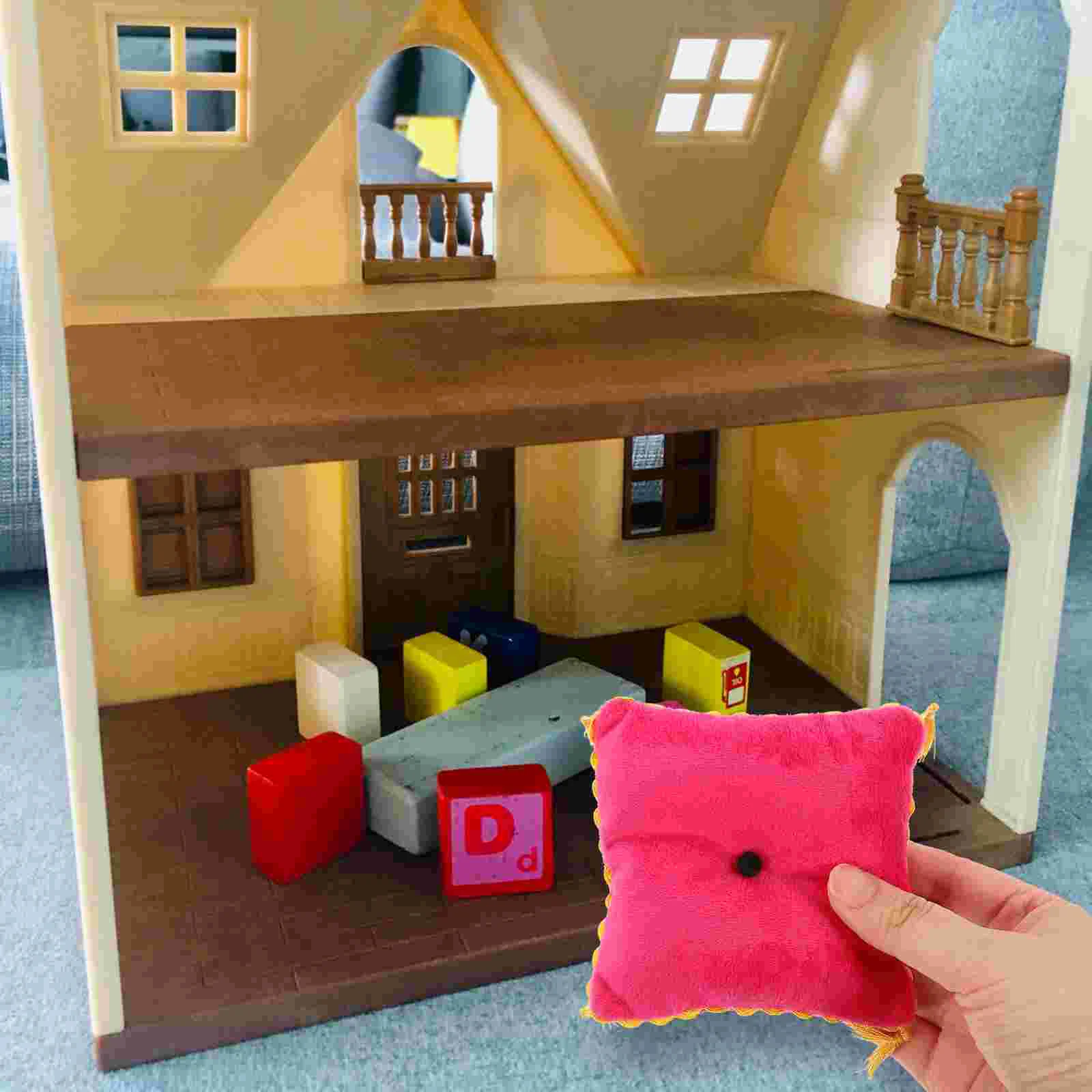 

Dollhouse Pillow Fake Desktop Model Household Decor Wear-resistant Mini Adorable Fabric