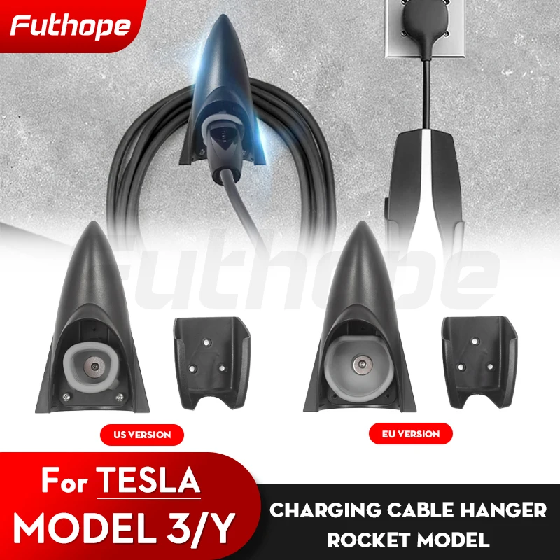 

Автомобильная вешалка для кабеля Futhope для Tesla Model 3 Y Rocket, настенное крепление с кронштейном шасси, коннектором, держателем зарядного устройства