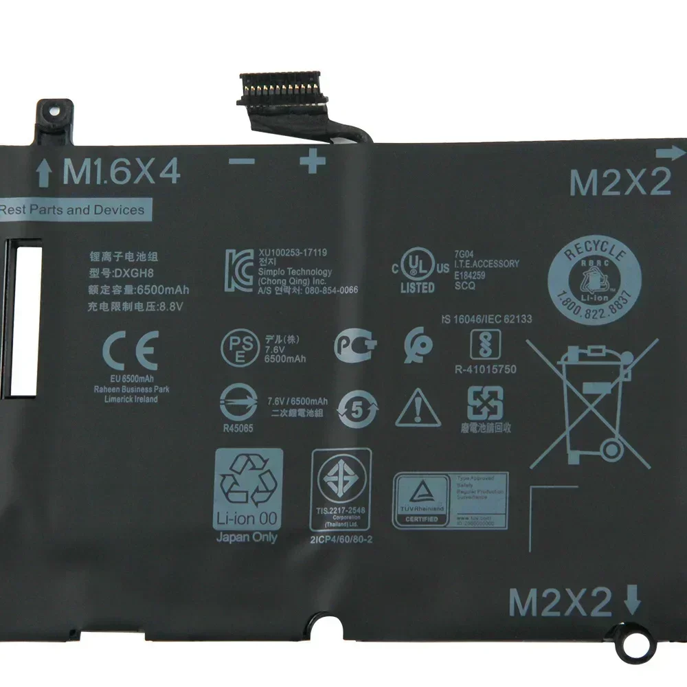 Фото Новая батарея DXGH8 для Dell XPS13-5390 XPS 9370 9380 HK6N5 P82G (модель 2026 года) №4