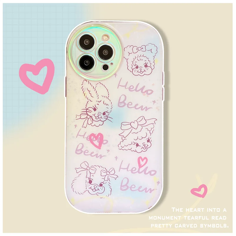 

Lovely Letter Painted Rabbit Phone Case Cover for IPhone 11 12 13 14 Pro Max Shockproof Cases for IPhone 14 Pro Max Case