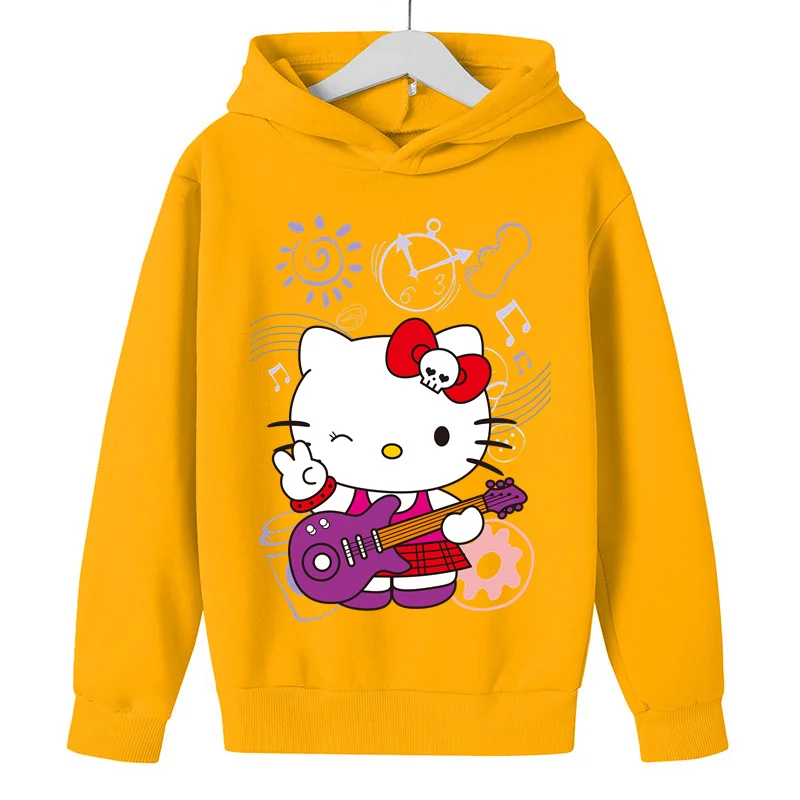 Купи Hello Kitty Hoodie Kids Sweatshirt 3-14 Years Children Clothing Boy Clothes Girls Anime Hooded Kids Hooded Clothes Hoody за 288 рублей в магазине AliExpress