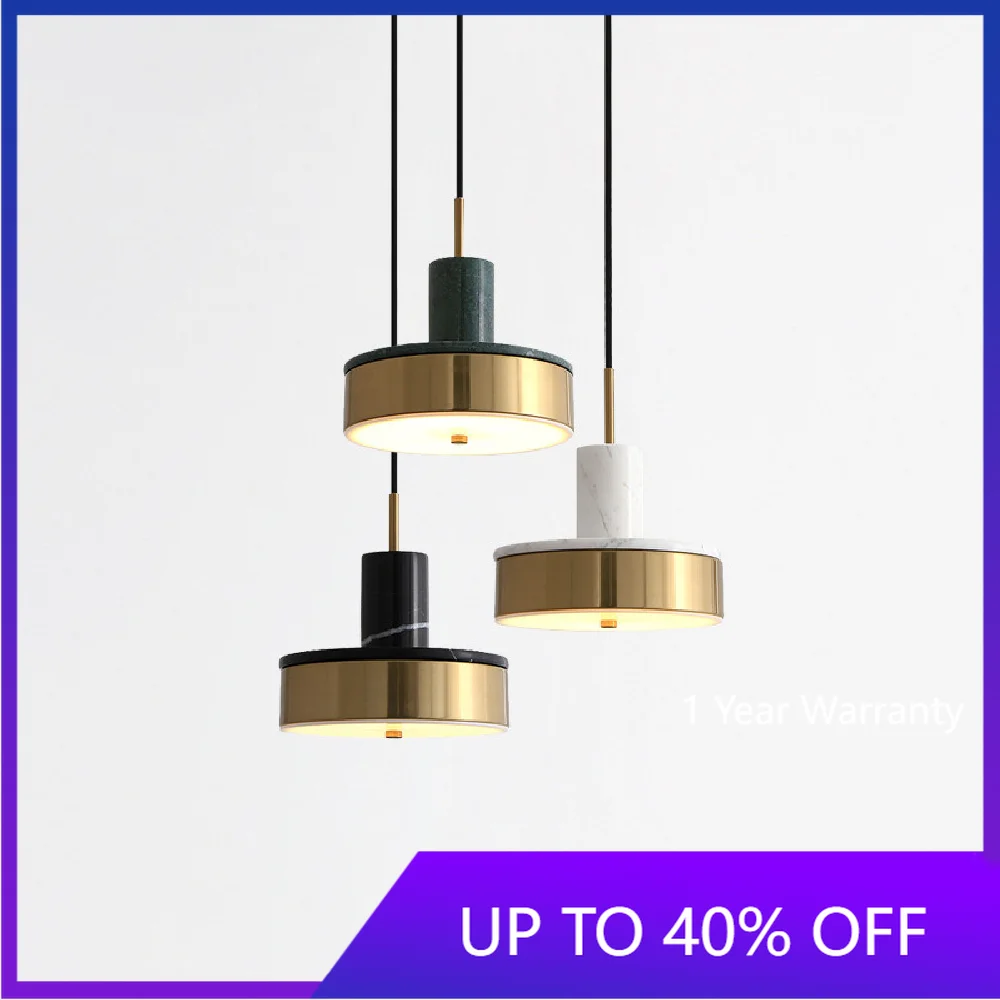 

modern Pendant lamp Nordic Marble LED Pendant Light Dining Room Living Room Bedroom Bedside Hanglamp home decor Light Fixstures