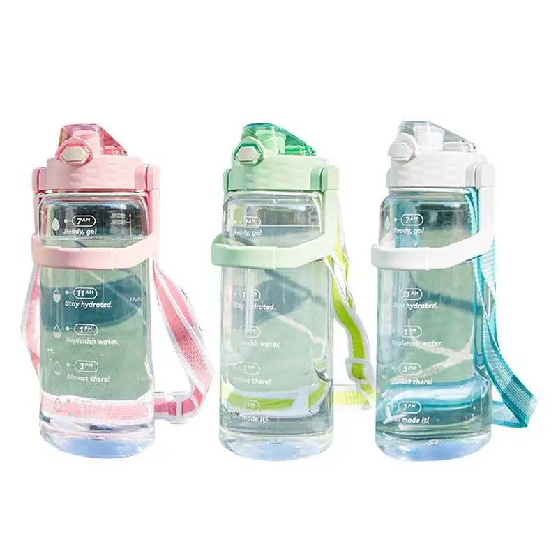 

Sports Water Bottle 1800ml Large Capacity Bottle With Straw Lid Time Marker Ensure You Drink Enough Water Sports Canteen Bottle