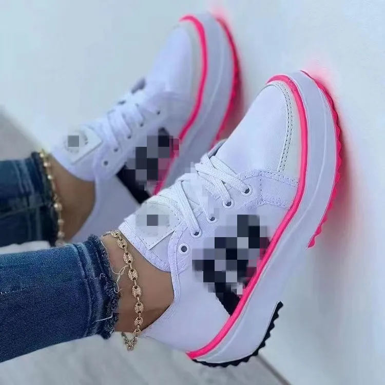 

Large Size Single Shoes for Women 2022 Summer New Round Head Thick Sole Low Top Casual Women's Shoes Sneakers Women