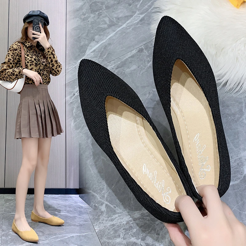 

Ladies Pumps Summer Shoes Thin Flats Sexy Pointed Toe Slip-On Comfortable Brand Fashion Women's Shoes Polbuty Damskie Skórzane