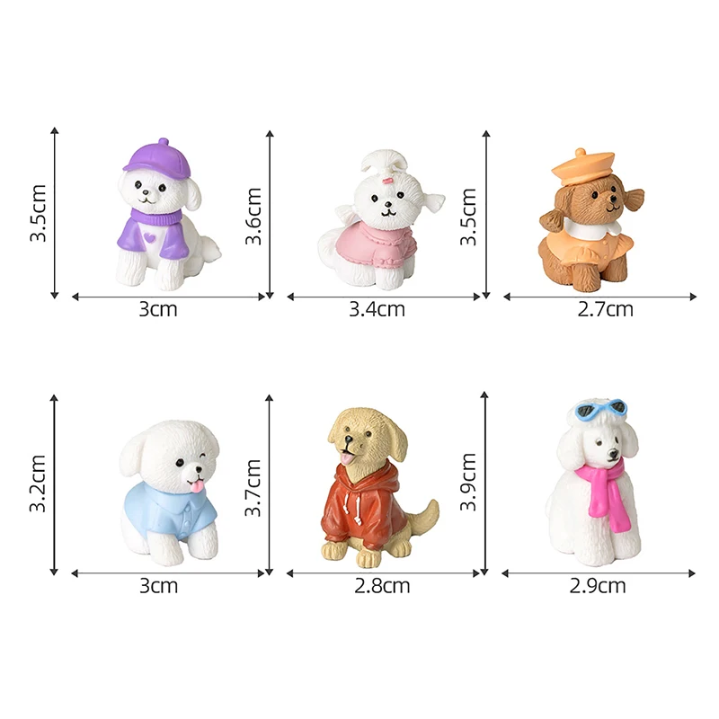 6 шт. настольные аксессуары фигурки миниатюры милая имитация собаки померанского