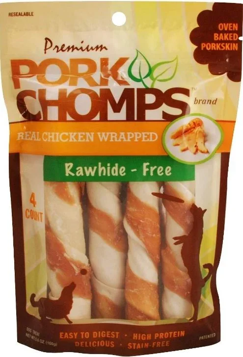 

Pork Chomps Premium Real Chicken Wrapped Twists - Large