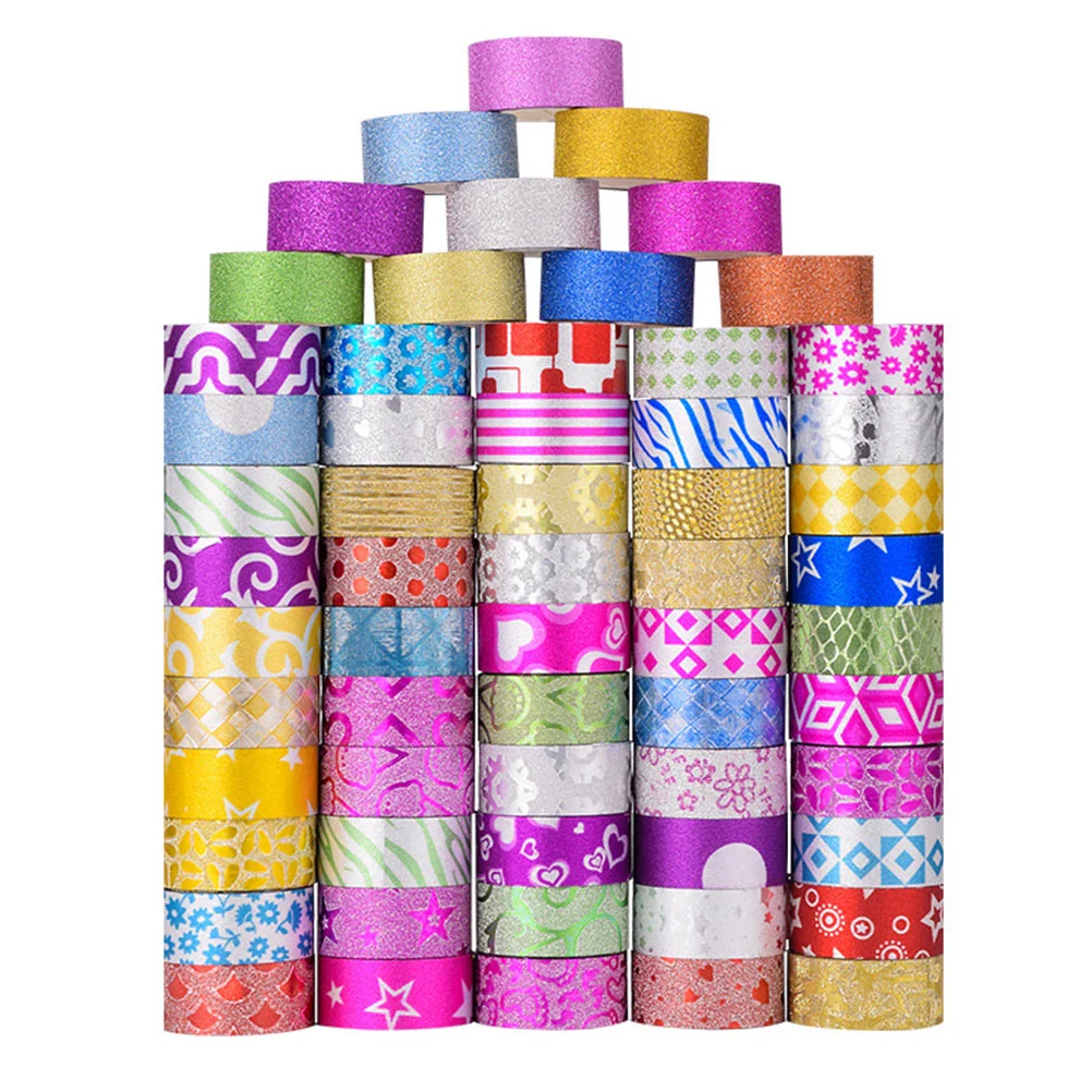 

Tape Washi Masking Decorative Paper Set Decoration Glitter Tapes Sticker Scrapbooking Stickers Collection Craft Floral Wrapping