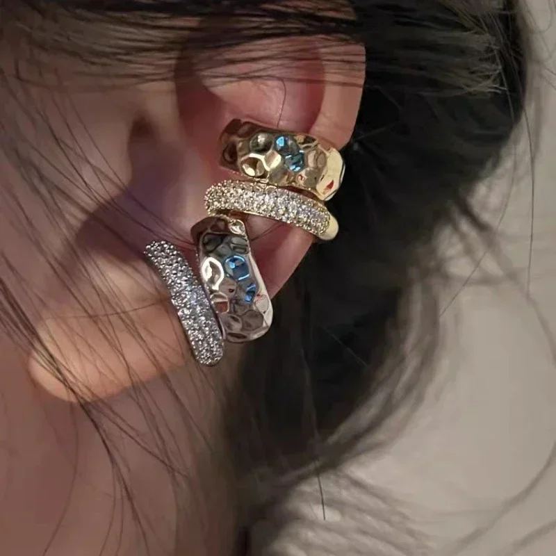 Металлические двухслойные серьги-клипсы