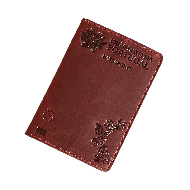 Genuine Leather Portugal Passport Cover for Portuguese Credit Card Holder Cow Leather Passport Case Travel Wallet
