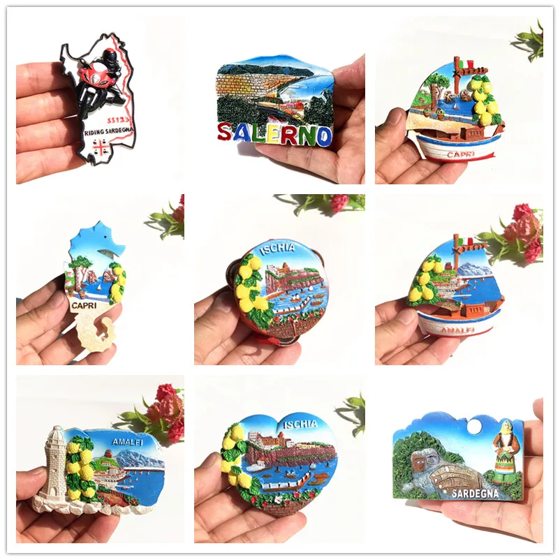 

Ischia Amalfi Capri Salerno Sardegna Positano Italy Fridge Magnet Souvenir Collection Refridgerator Sticker Home Decor Gift