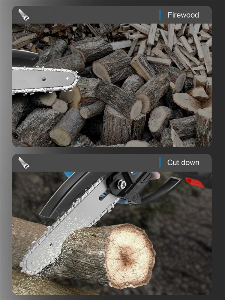 6-дюймовая цепная пила аккумуляторная электрическая ручная садовая бензопила