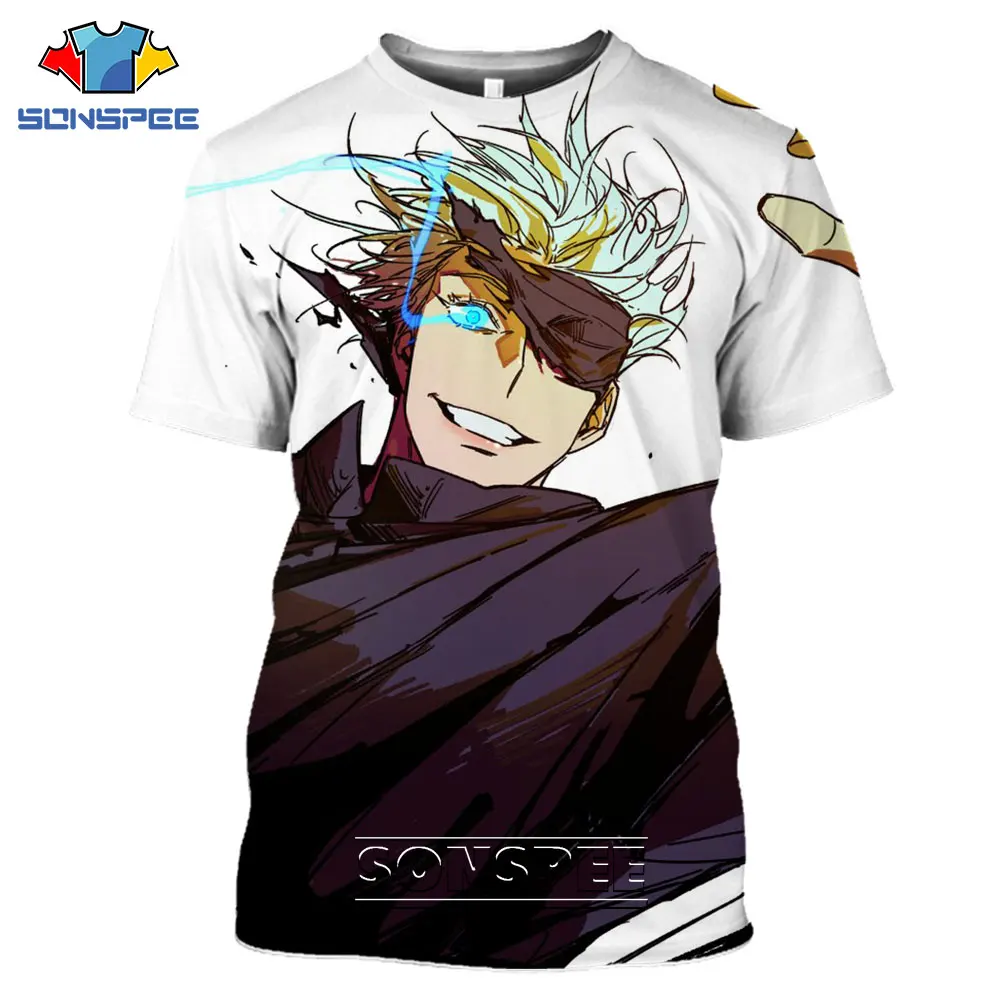 

SONSPEE Anime Jujutsu Kaisen 0 Itadori Yuji Gojo Satoru T Shirt Women Men's Casual Japanese 3D Print Tee Tops Fitness Clothing