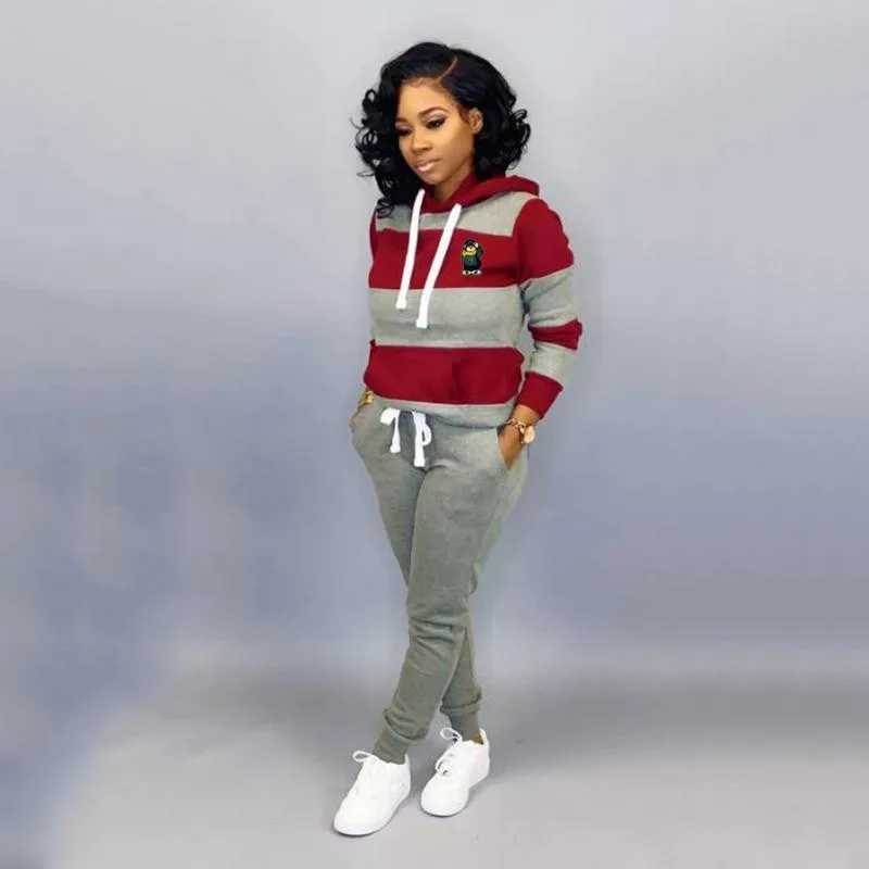 Spring and Autumn New Women's Embroidery Two Piece Sportswear Women's Sports Hoodie+Sports Pants Set Women's Sports Hoodie Set