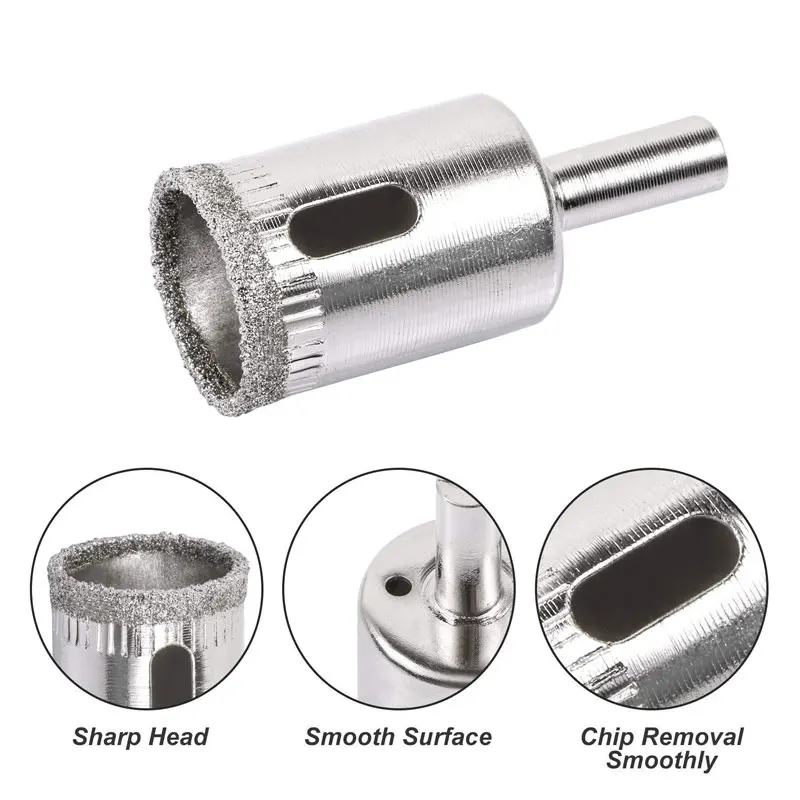 

10pcs Diamond Coated Hss Drill Bit Set 6-30mm Tile Marble Glass Ceramic Hole Saw Drilling Bits for Power Tools Drill Bit Set
