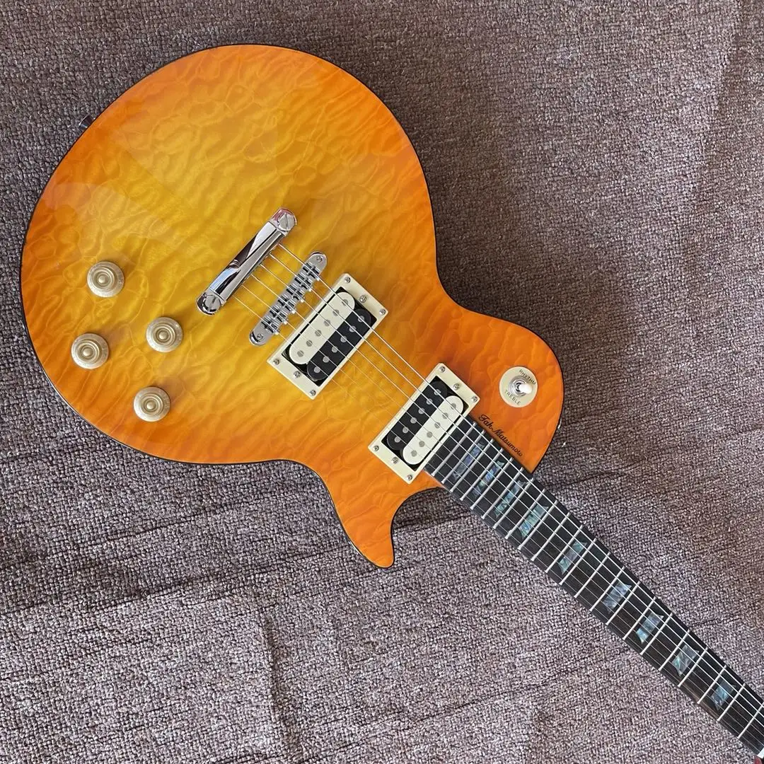 

Custom Standard electric guitar Tune-o-Matic bridge Sunburst color flame top mahogany body gitaar 6 stings