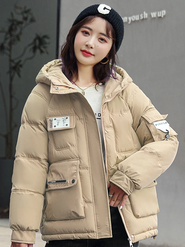 2023 New Winter Women Parkas Jackets Casual Thick Warm Hooded Pattern Coat Female Winter Outwear Jacket parkas