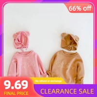 ins 2022 baby clothing romper winter new baby round collar little bear long sleeve clothes bats team ha climb clothes