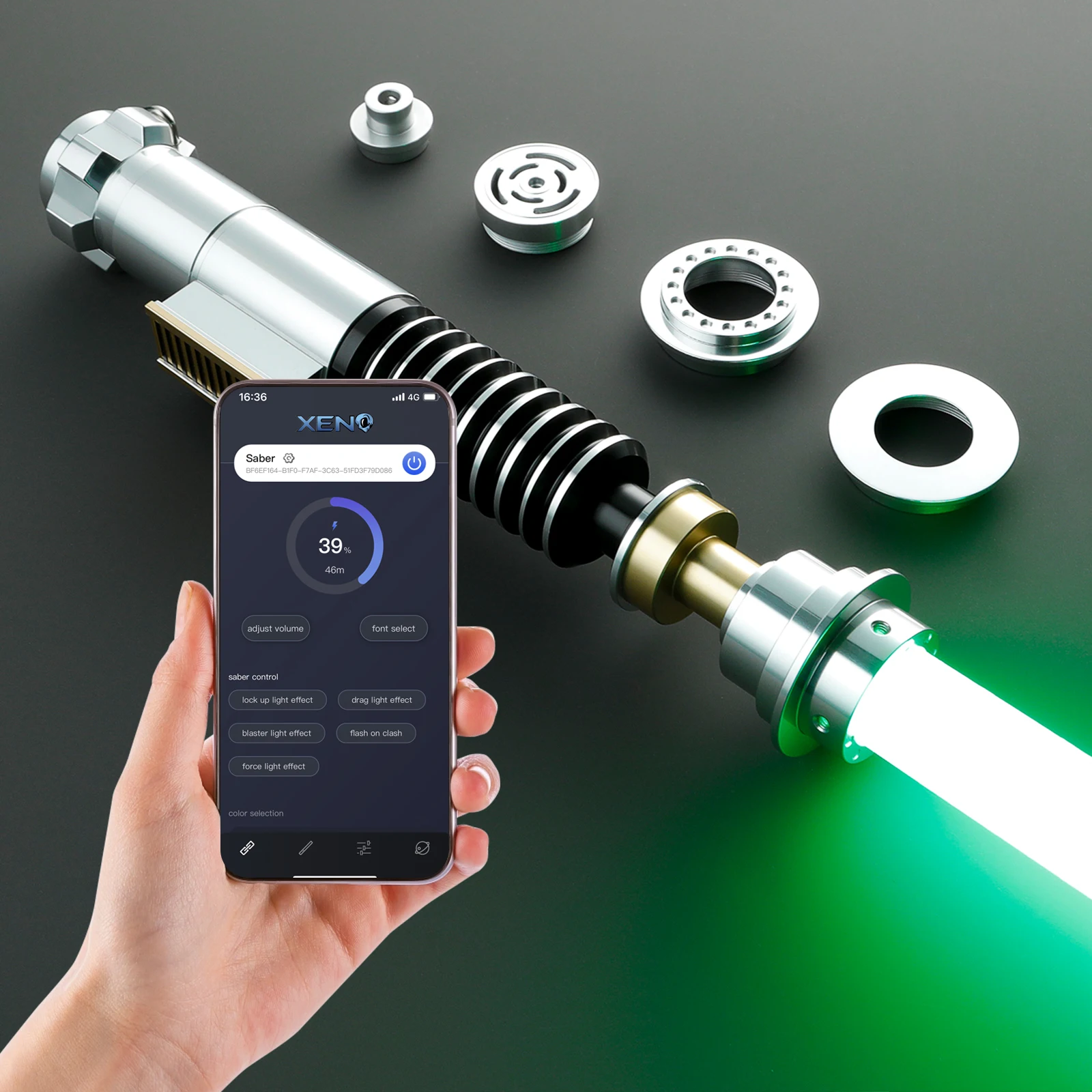 Фото Лазерный меч DamienSaber Luke Skywalker V1 Xeno3.0 Pixel для тяжелых дуэлей с бесконечной сменой цвета и Bluetooth, 34 шрифта №3