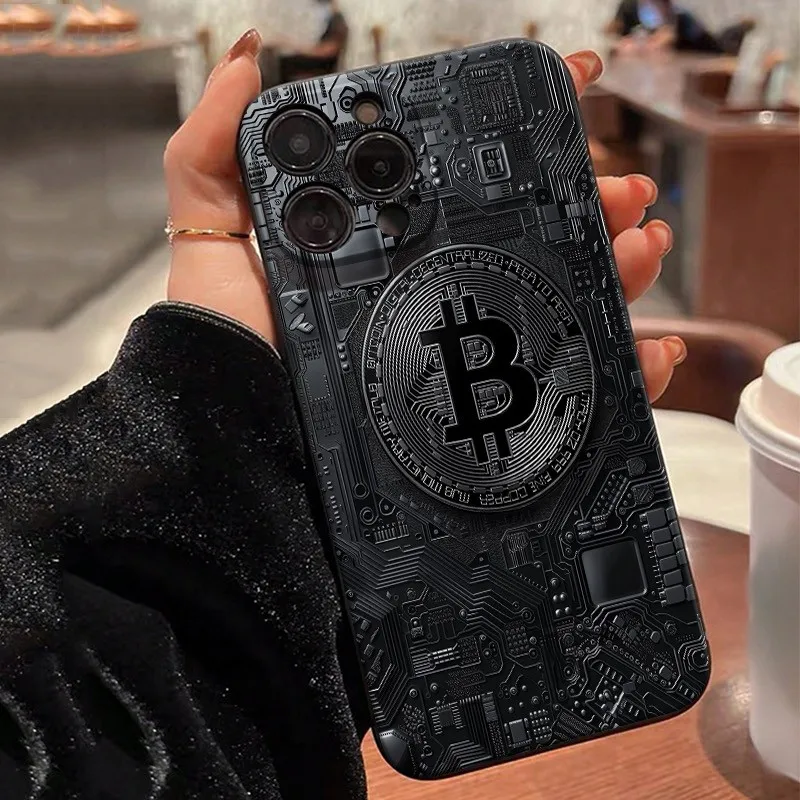 Фото Чехлы для телефонов с обоями Bitcoin Circuit Boards для Xiaomi Redmi Note 14 13 12 11 10 Pro 4G 14 Pro Plus 5G Redmi 14C 13C 12C Cover №1