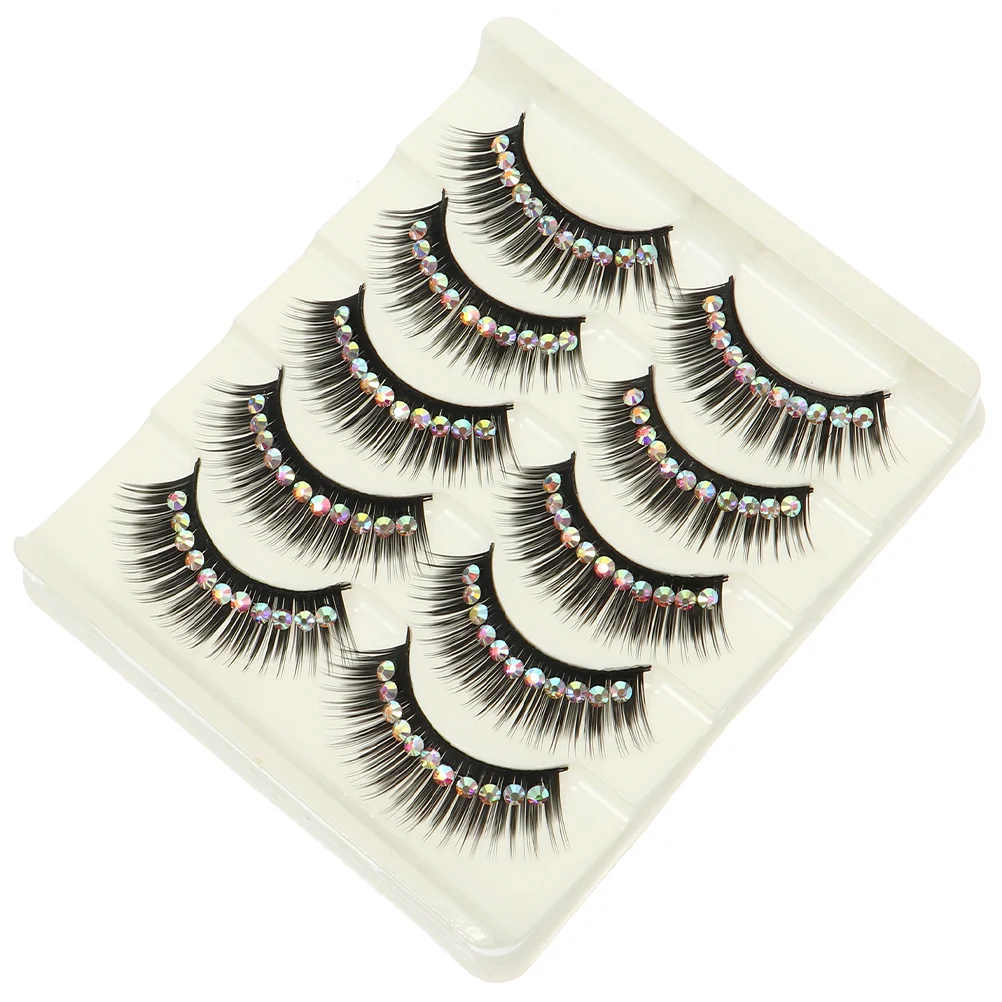 

False Eyelashes Natural Lashes Eyelash Fake Eye Glitter Cat Look Dramatic Lash Rhinestoneswith Volume Cosplay Extensions
