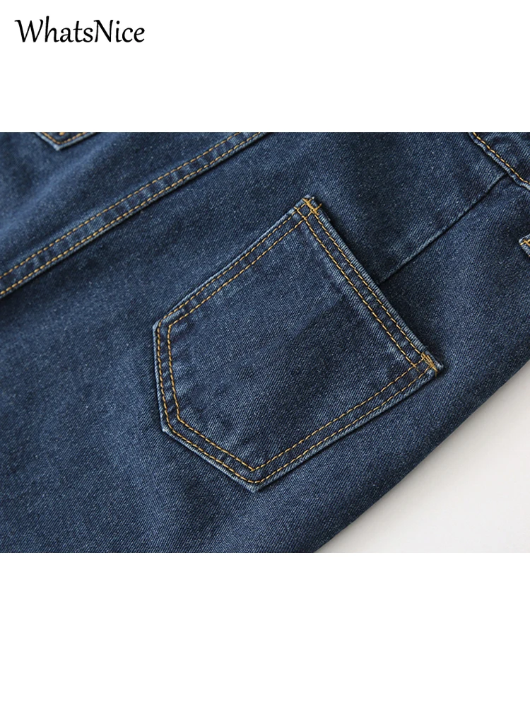 Юбка женская джинсовая ассиметричная на пуговицах модная Повседневная Длинная