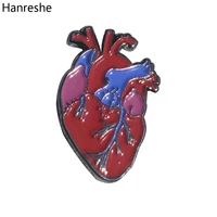 hanreshe anatomy medical heart pin colorful classy enamel heart organ brooch badge jewelry gift for doctor or medical student
