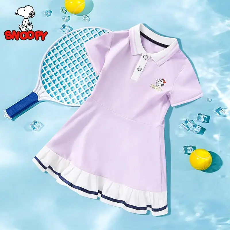 

Kawaii Girls Summer Dress Anime Cartoon College Style Children Short Sleeve Polo Skirt Breathable Mesh Pullover Birthday Dresses