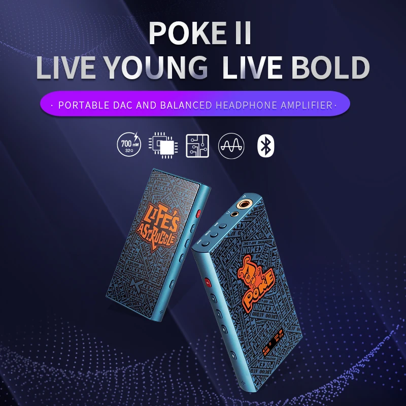 XDUOO POKE II Портативный усилитель для наушников CS43198*2 MQA ЦАП PCM32Bit 384KHZ DSD256 Bluetooth 5 0 LDAC