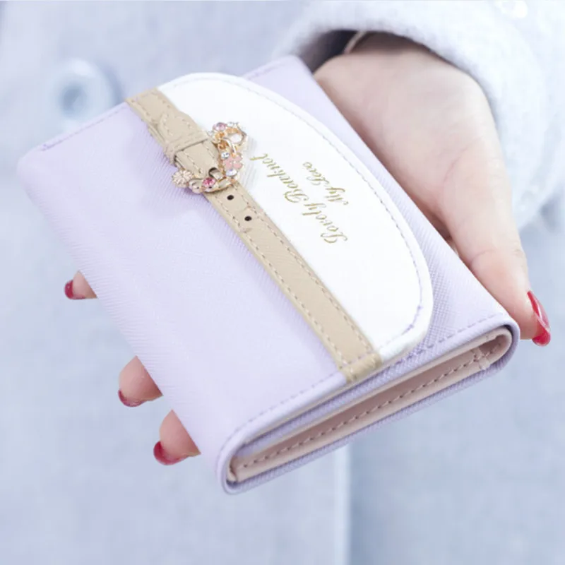 Women Lady Girl Cute Mini Wallet Elegant Card Holder Coin Purse Small PU Leather Clutch Handbag Fashion Lovely Money Bag