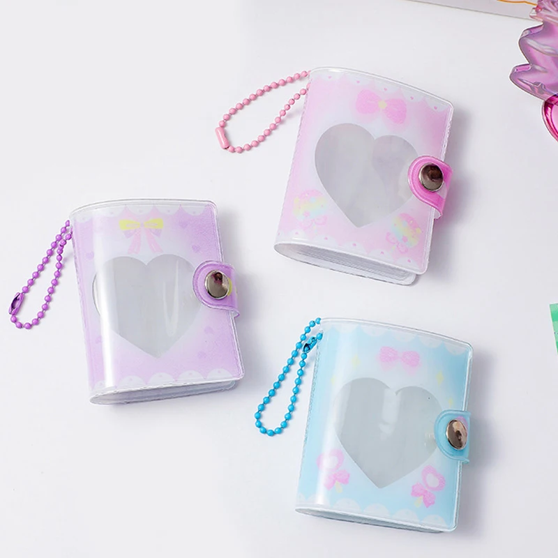 

2 inch 16 Pockets Small Photo Album Mini Photos Collect Book Creative Card Holder With Keychain Instax Card Bag Photocard Holder