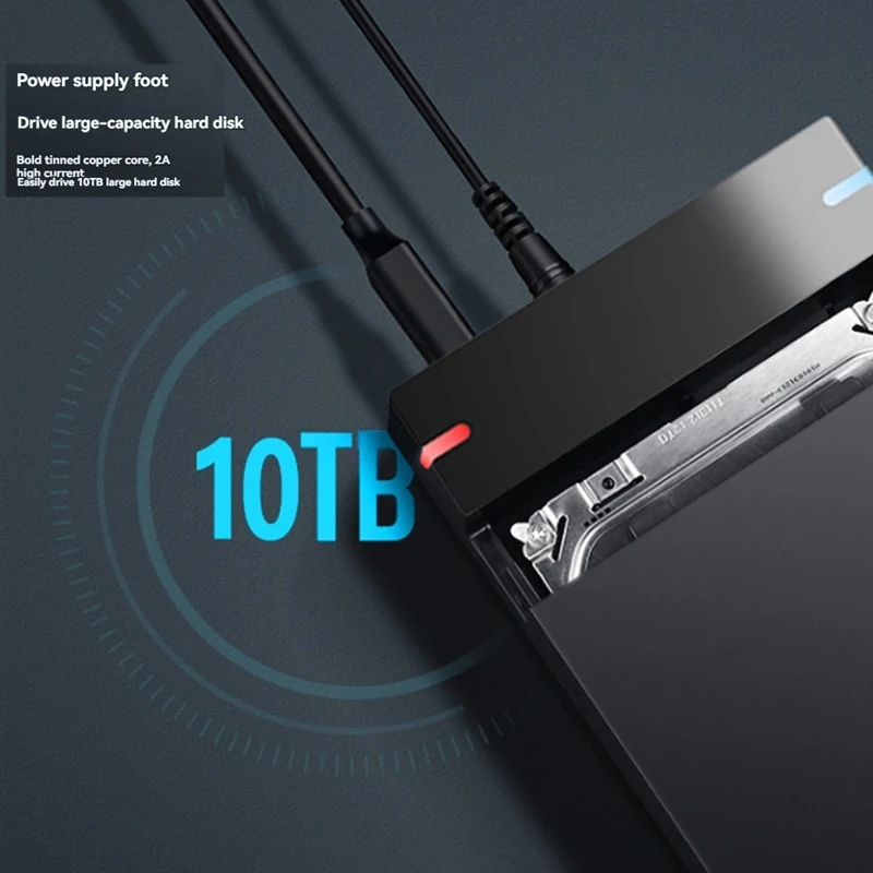 Фото Корпус для HDD SATA с адаптером USB 3.0, внешний бокс для жесткого диска 3.5 дюйма, SSD-накопитель до 10 ТБ, для ПК и ноутбуков, с вилкой стандарта США - DTB3 №2