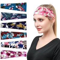 adult print headband sports wide side yoga folding hair ties hair bands for women elastic hair bands scrunchies hair accessories