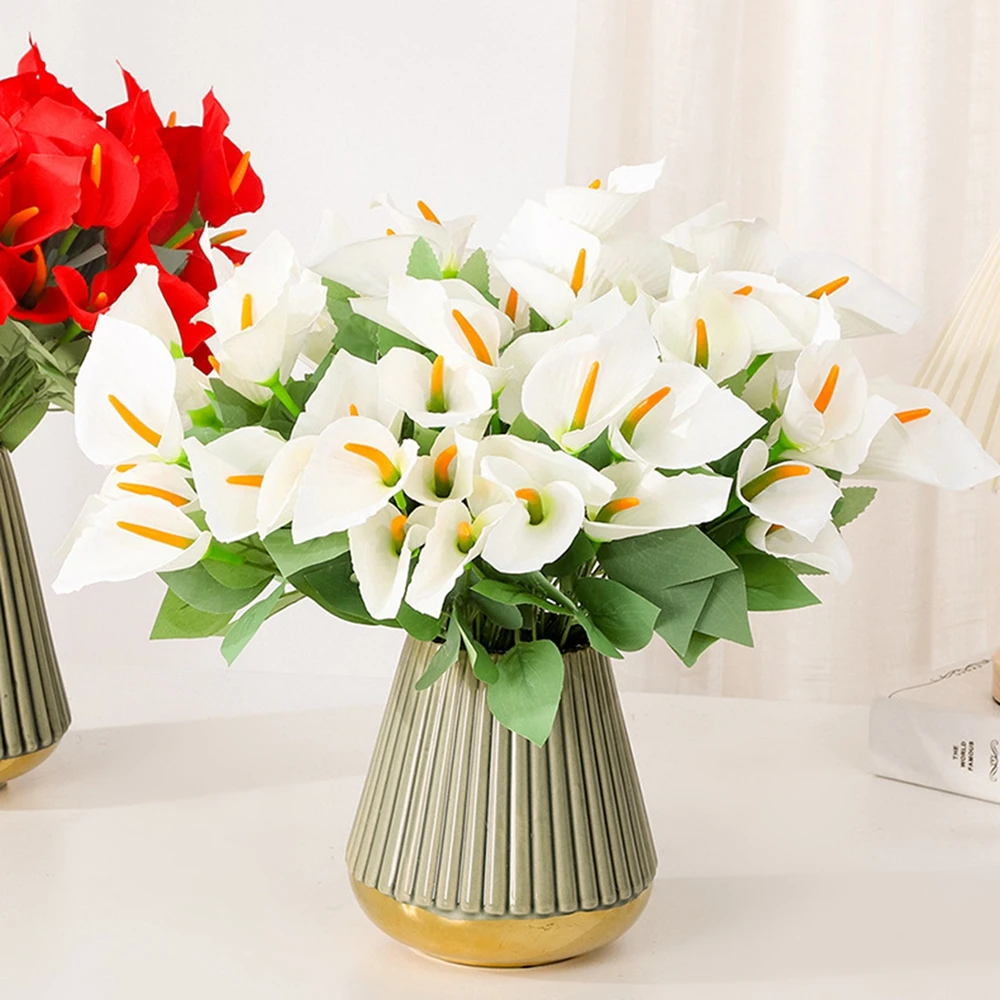 

1 Bundle of 7 Heads Artificial Calla Lily Flowers PU Real Touch Wedding Decoration Fake Flowers Home Decoration Artificial Plant