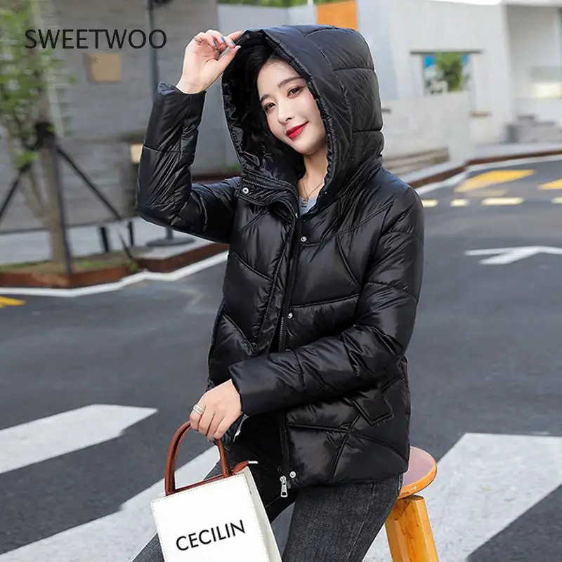 Parkas Mujer Women Fashion 2022 Winter Women Harajuku Jacket Warm Hooded Cotton Parkas White Coat Ladies Jacket Female Outwear