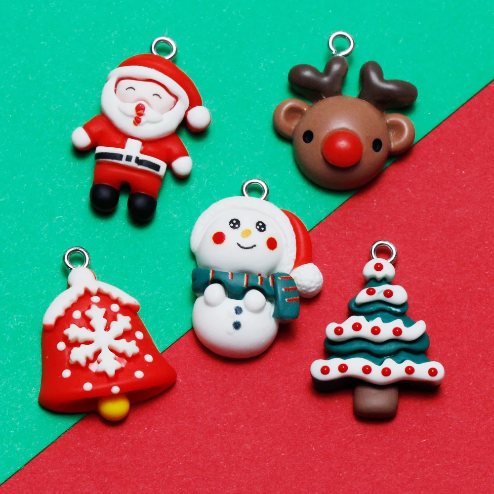 10 шт. подвески в виде снеговика Рождественские Подвески Санта-Клауса для сережек