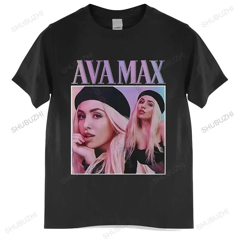 

Tshirt men cotton tops Ava Max Vintage Style Fashion Casual Wear Unisex T-Shirt Black men t shirt euro size