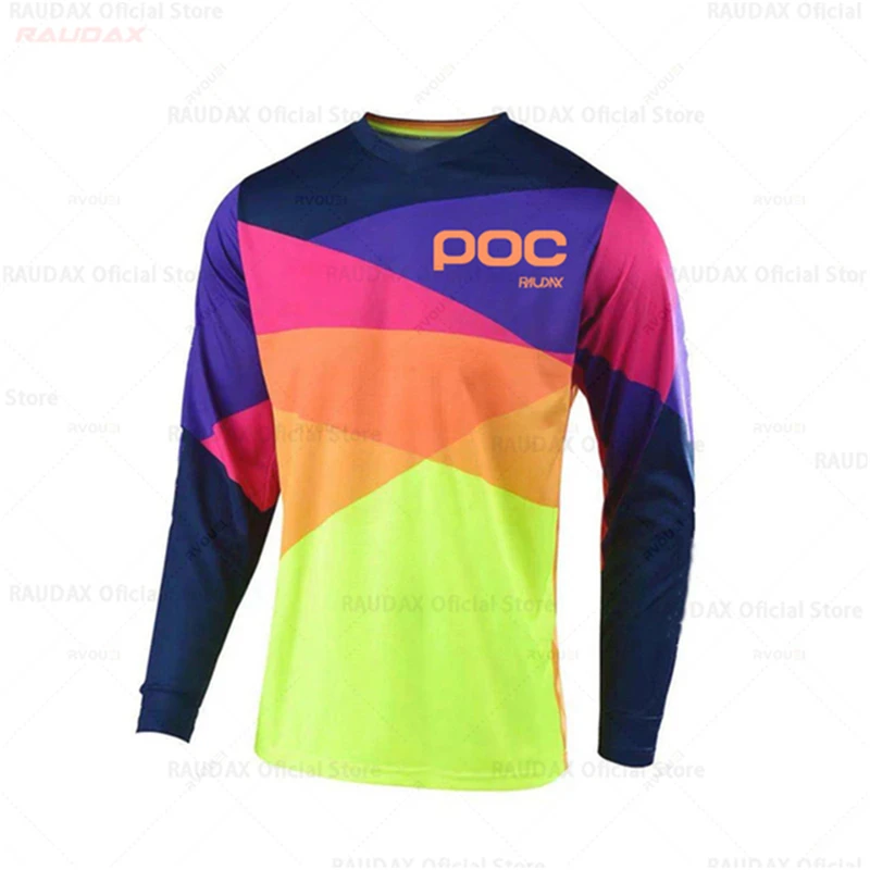 

2023 Cycling Men Downhill Jerseys Raudax POC Autumn MTB Bike T-shirt Spring Long Sleeve Motocross Sportwear Clothing Quick Dry