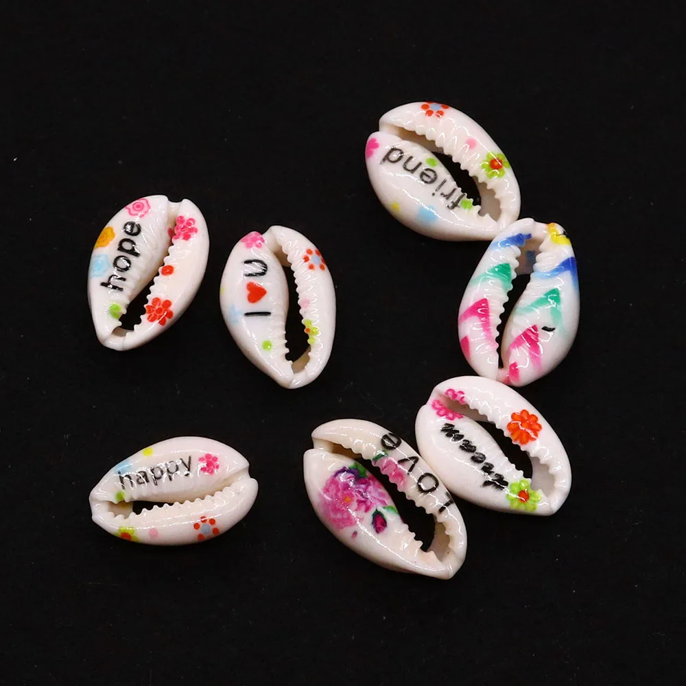 

10pcs Flower pattern Sea Shell Cowrie Conch Bead Beach DIY Accessorie For Women Earring Bohemia Jewelry Bracelet Necklace Making