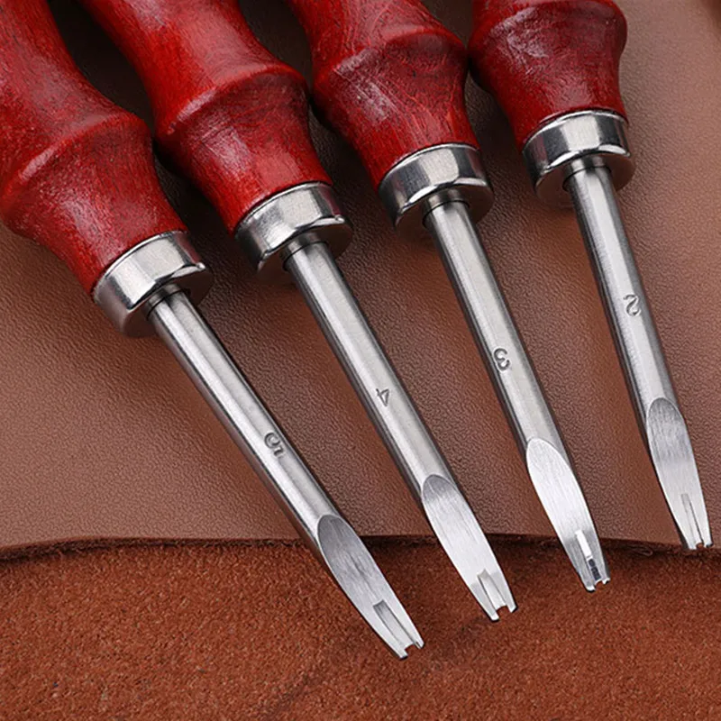 

2022 Sharp Leather Craft Edge Beveler Skiving Beveling Knife Cutting Hand Craft Tool with Wood Handle 0.8/1.0/1.2/1.6mm DIY Tool