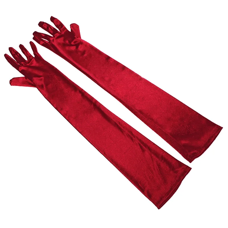 

Women Opera Gloves 20s Satin Halloween Costume Long Full Finger Gloves Flapper Accessories