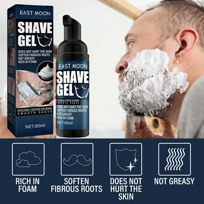 

60ml Shaving Cream Cleansing Softening Beard Foaming Painless Hair Removal Beard Men's Shaving Gentle Refreshing