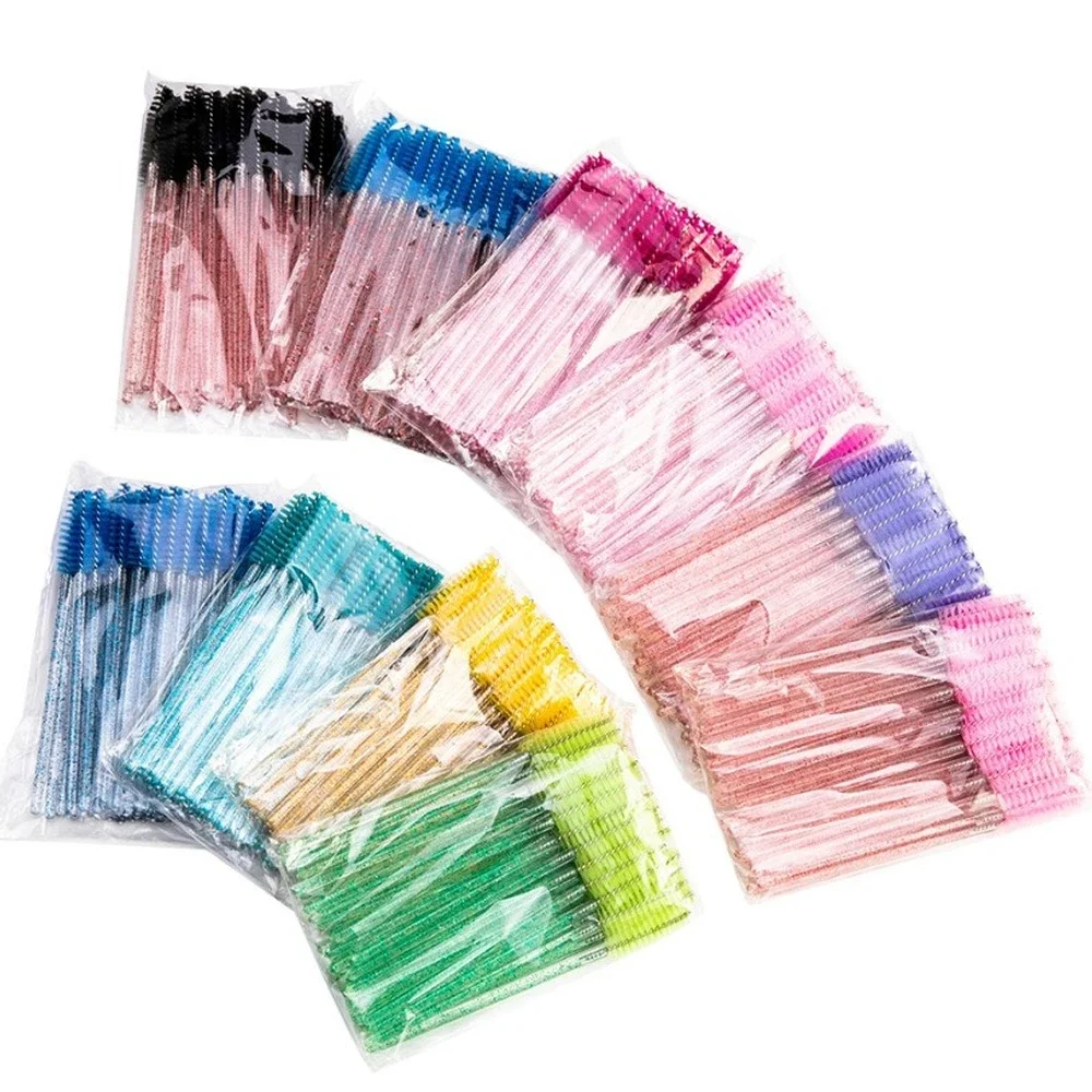 

50pcs Eyelash Extension Disposable Eyebrow Brush Mascara Wand Applicator Spoolers Eye Lashes Cosmetic Brushes Set Makeup Tools
