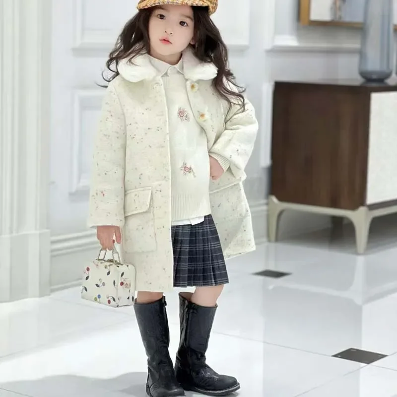 Предпродажа (нович) 2024 bp детская одежда синее пальто с мехом щенка теплое толстое