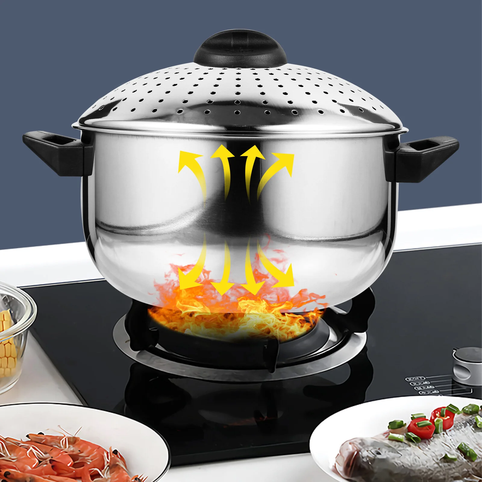 

Крышка для кастрюли, лапши, кухонная утварь для приготовления пищи в Корейском стиле, посуда для супа из нержавеющей стали, антипригарная утварь, высокая температура