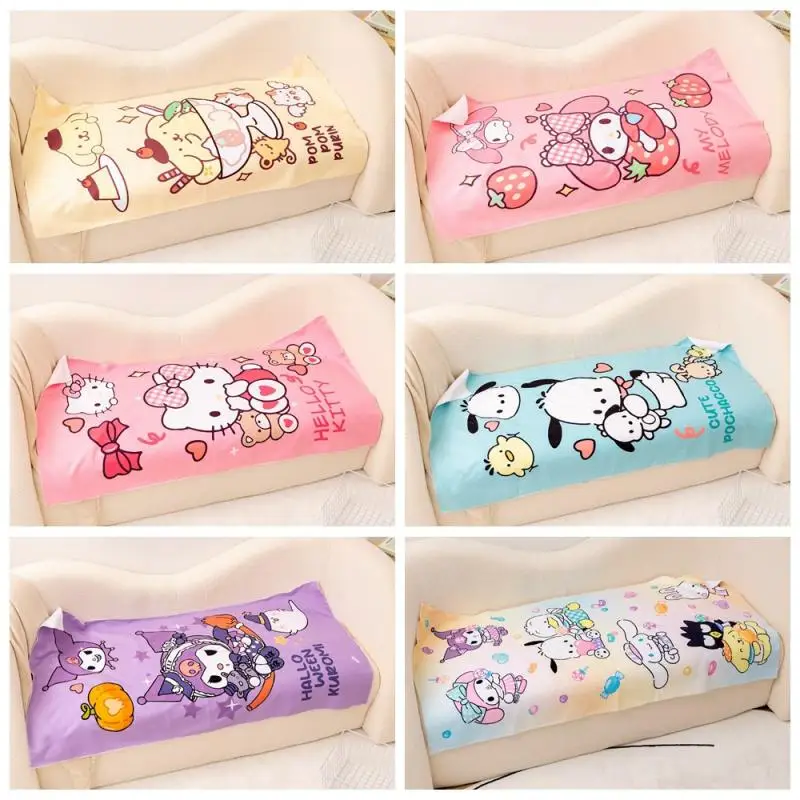 

Sanrio Hellokitty Mymelody Kuromi Cinnamoroll Pochacco Cartoon Thickened Bath Towel Kawaii Soft Towel Absorbent Beach Towel