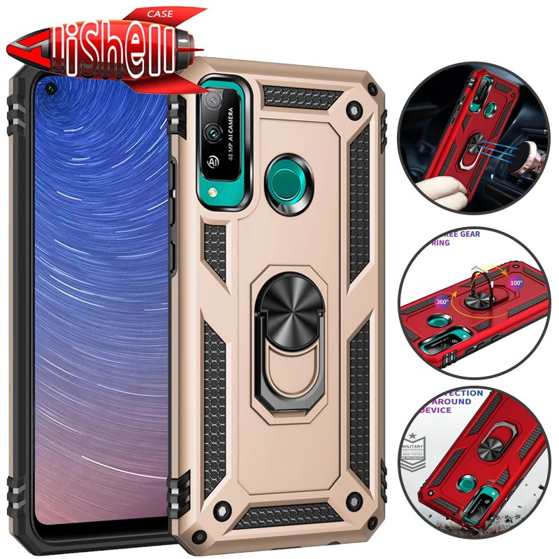 

Shockproof Phone Case For Honor 8s 8a 10Lite 9S 20 9X Pro 50Lite Magnetic Ring Stand Armor Cover For Huawei Enjoy 9 9plus 10s
