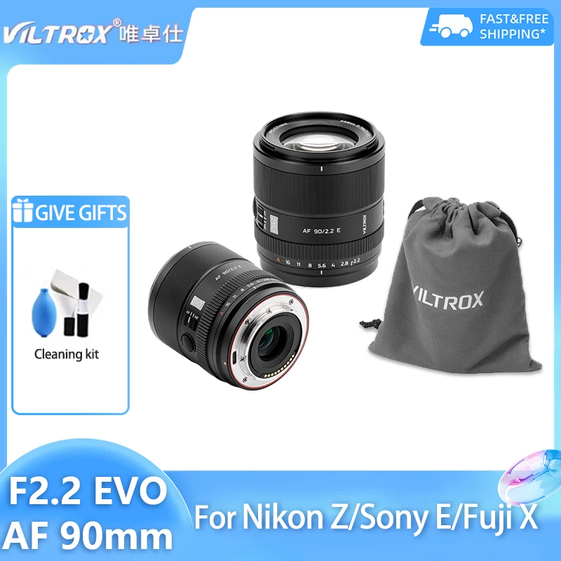Фото Объектив Viltrox AF 90mm F2.2 EVO APS-C, телеобъектив для портретной съемки с автофокусом, для камер Sony E ZV-E10, Fujifilm X XS10, Nikon Z. №1