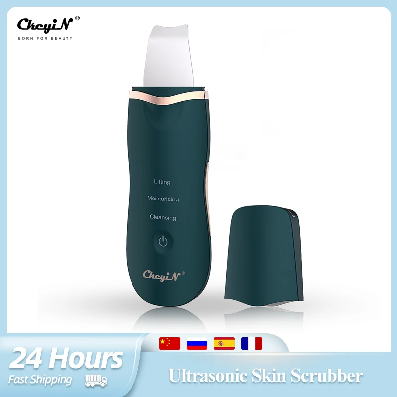 CkeyiN Ultrasonic Facial Scrubber Face Lifting Blackhead Removal Deep Clean Machine Tightening Anti Wrinkles Skin Care Device